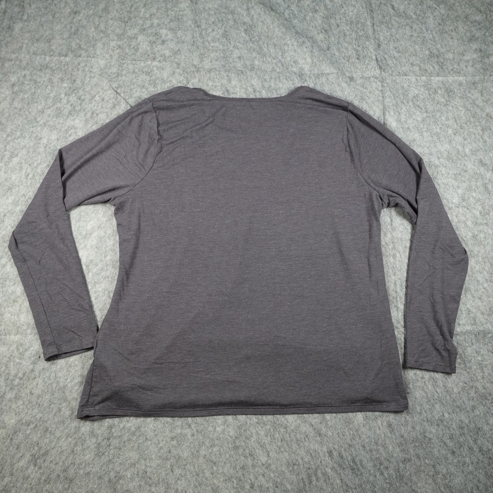 Fabletics Top Women 3X Purple Restore Knit Long Sleeve Heathered Crew Neck - Picture 5 of 9